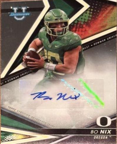 2022 Bowman's Best University Autographs Bo Nix #BA-BN card
