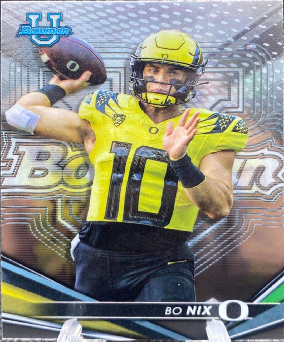 2022 Bowman's Best University Bo Nix #22 card