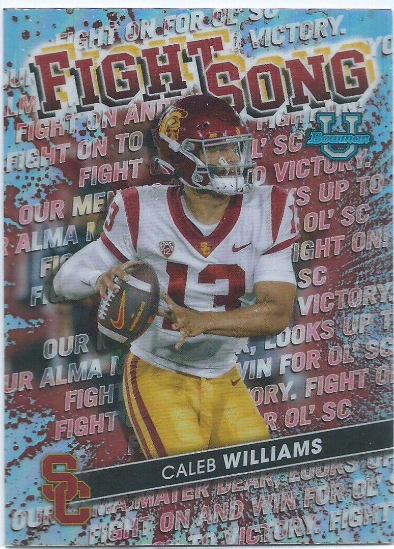 2022 Bowman's Best University Fight Song Caleb Williams #FS-4 card