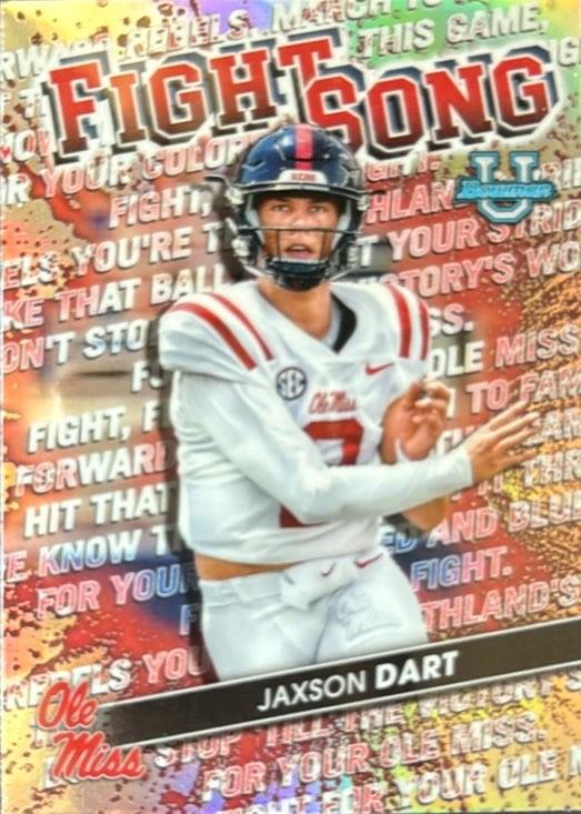 2022 Bowman's Best University Fight Song Jaxson Dart #FS-9 card