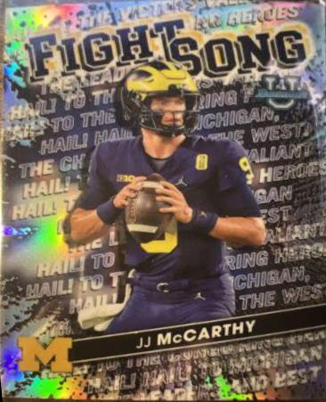 2022 Bowman's Best University Fight Song JJ McCarthy #FS-16 card