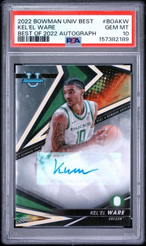 2022 Bowman University Best of Autographs Kel'el Ware #BOA-KW card