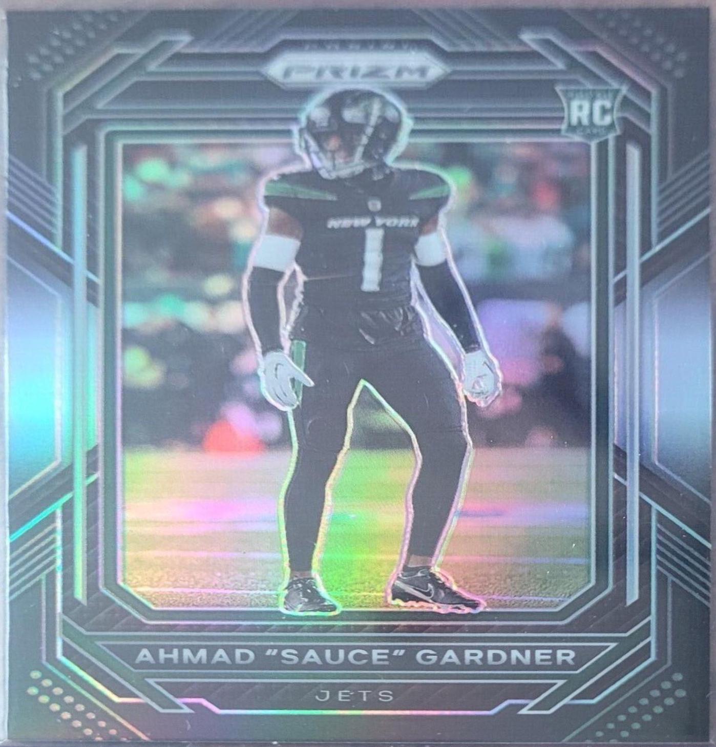 2022 Panini Chronicles Prizm Black Ahmad 'Sauce' Gardner [Silver] #PB-22 card