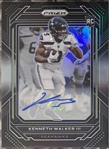 2022 Panini Chronicles Prizm Black Kenneth Walker III [Signature] #PB-19 card