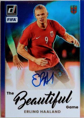 2022 Panini Donruss Beautiful Game Autographs Erling Haaland #BA-EH card