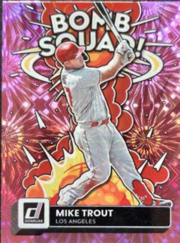2022 Panini Donruss Bomb Squad Mike Trout [Pink Fireworks] #BS-8 card