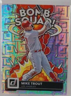 2022 Panini Donruss Bomb Squad Mike Trout [Vector] #BS-8 card