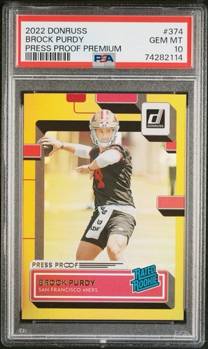 2022 Panini Donruss Brock Purdy [Press Proof Premium] #374 card