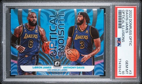 2022 Panini Donruss Optic Optical Illusions Anthony Davis, LeBron James #3 card