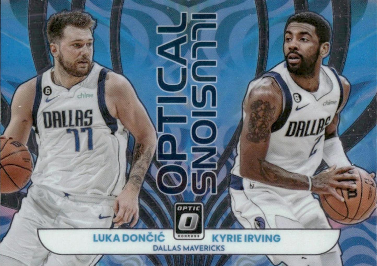 2022 Panini Donruss Optic Optical Illusions Kyrie Irving, Luka Doncic #5 card