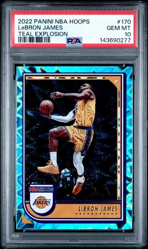 2022 Panini Hoops LeBron James [Teal Explosion] #170 card