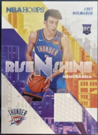 2022 Panini Hoops Rise N Shine Memorabilia Chet Holmgren #RS-CH card