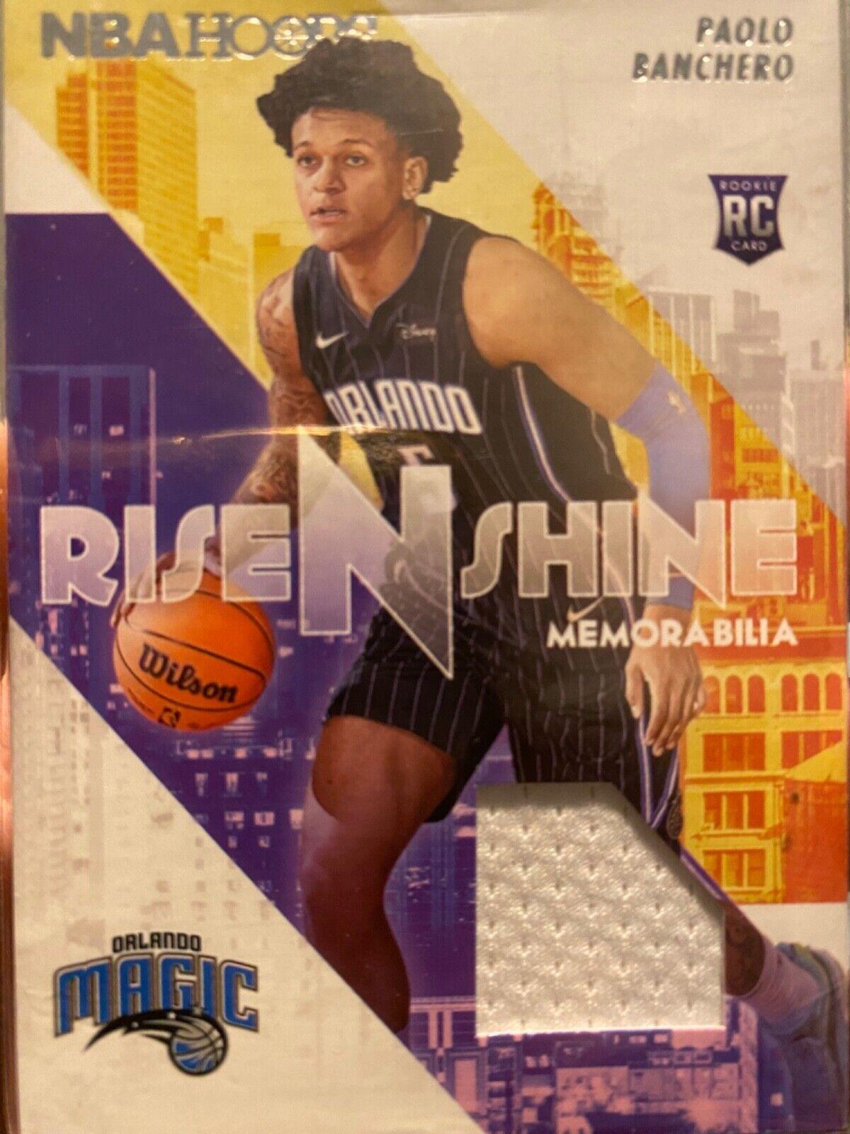 2022 Panini Hoops Rise N Shine Memorabilia Paolo Banchero #RS-PBO card