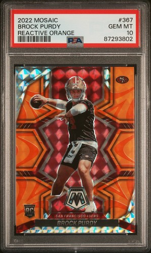 2022 Panini Mosaic Brock Purdy [Reactive Orange] #367 card