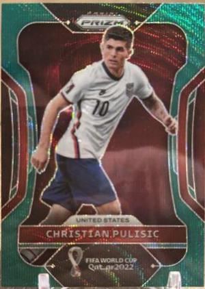 2022 Panini Prizm World Cup Christian Pulisic [Green Wave] #201 card
