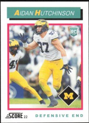 2022 Panini Score 1992 Throwback Rookie Aidan Hutchinson #TB6 card