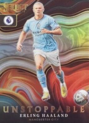 2022 Panini Select Premier League Unstoppable Erling Haaland #20 card