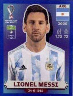2022 Panini World Cup Qatar Stickers Lionel Messi [Blue] #ARG20 card