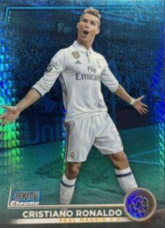 2022 Stadium Club Chrome UEFA Competitions Cristiano Ronaldo [Blue Prism] #7 card