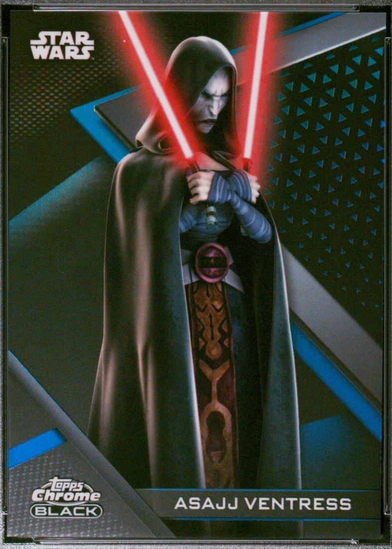 2022 Topps Chrome Black Asajj Ventress [Blue Refractor] #51 card