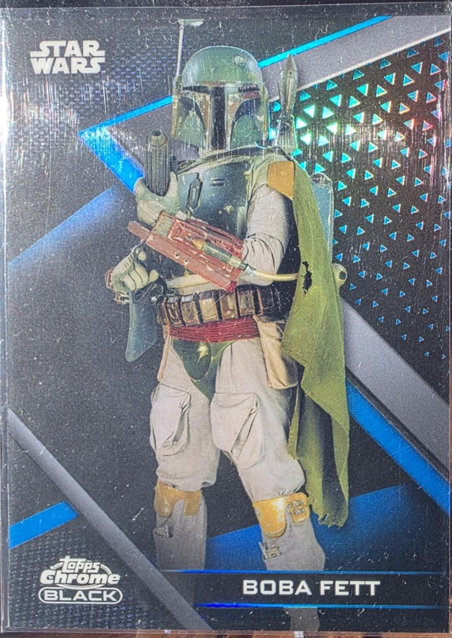 2022 Topps Chrome Black Boba Fett [Blue Refractor] #9 card