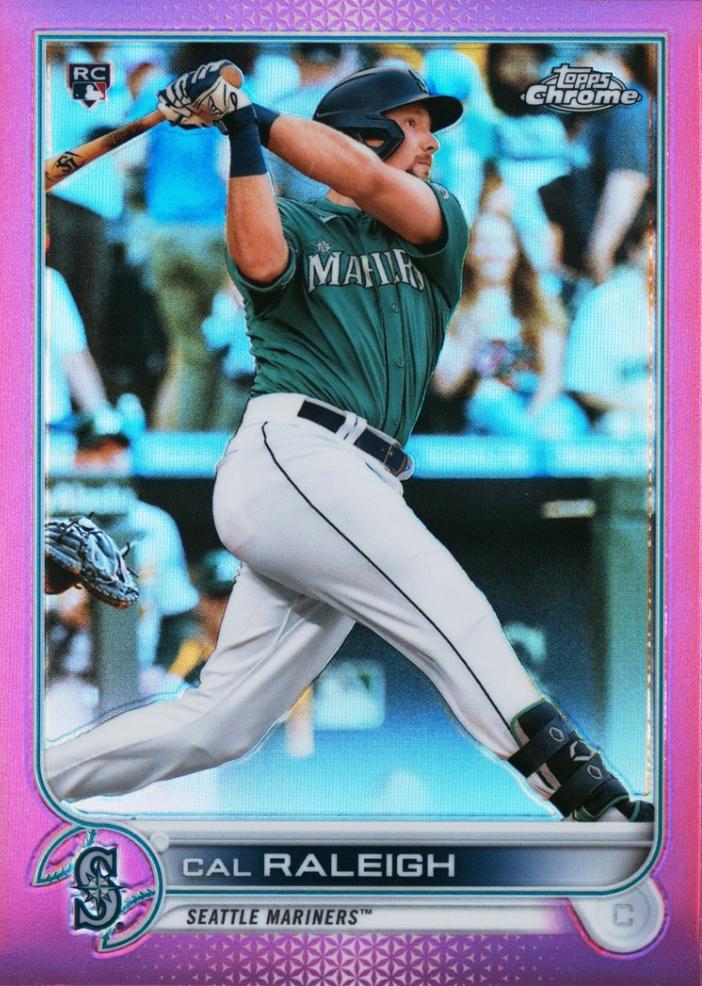 2022 Topps Chrome Cal Raleigh [Pink Refractor] #149 card