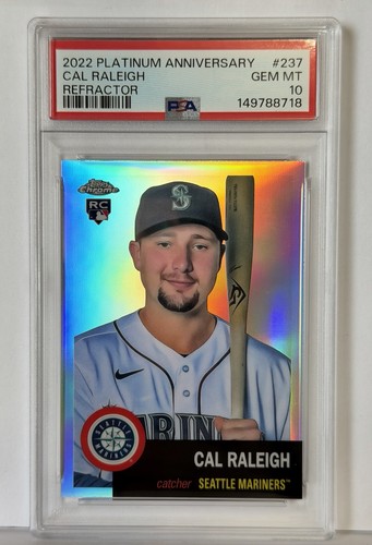 2022 Topps Chrome Platinum Anniversary Cal Raleigh [Refractor] #237 card