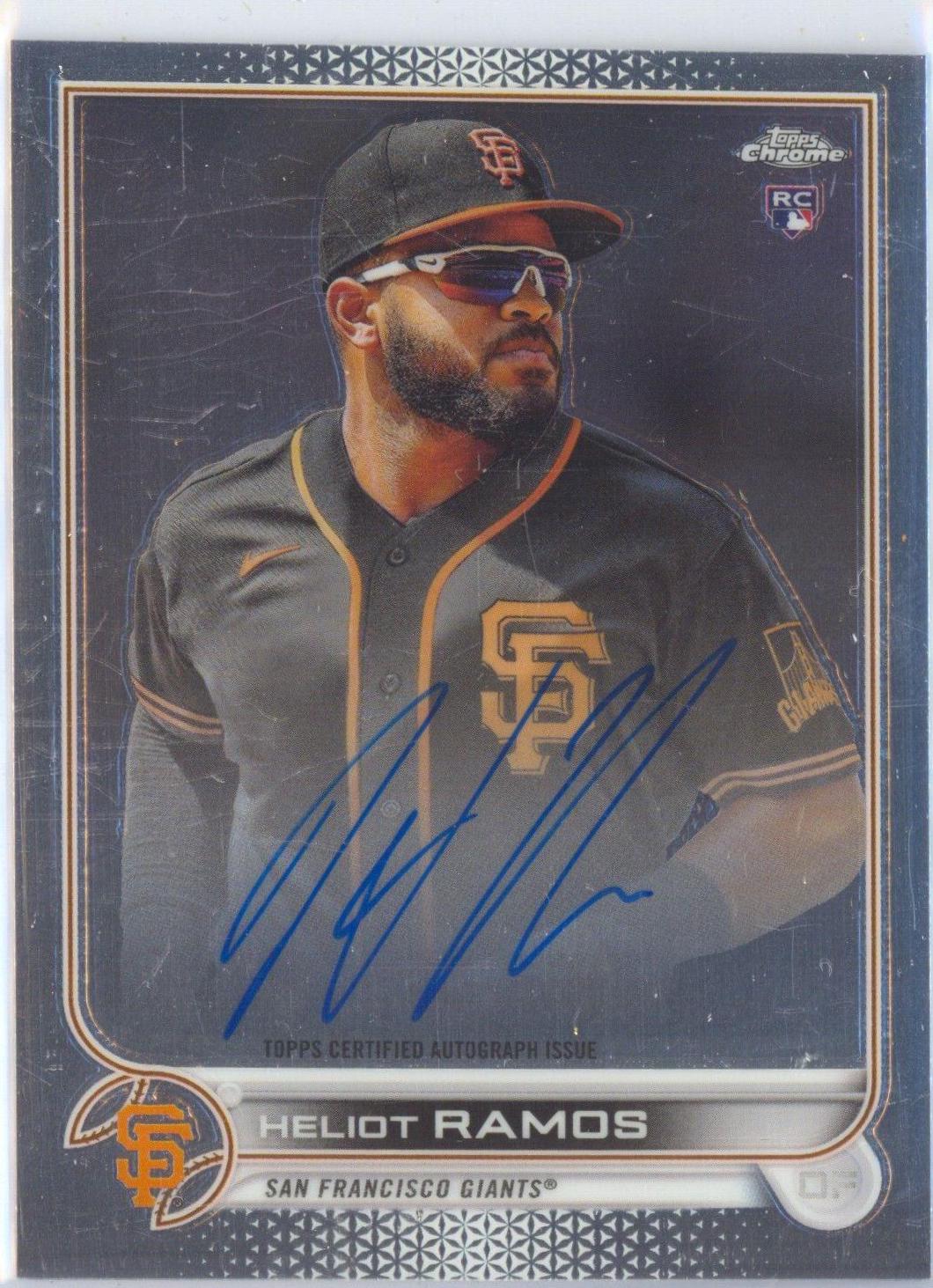 2022 Topps Chrome Rookie Autographs Heliot Ramos #RA-HR card