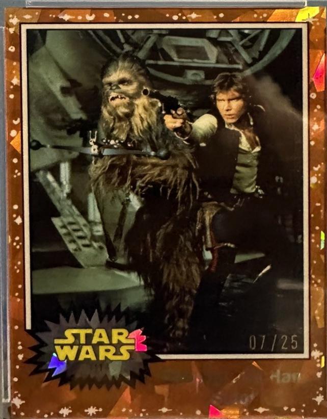 2022 Topps Chrome Sapphire Chewie and Han Solo! [Orange] #111 card