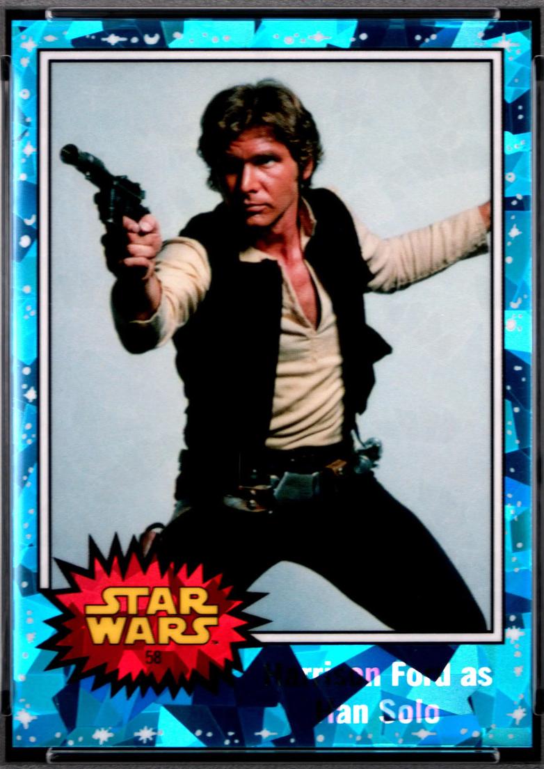 2022 Topps Chrome Sapphire Harrison Ford as Han Solo #58 card