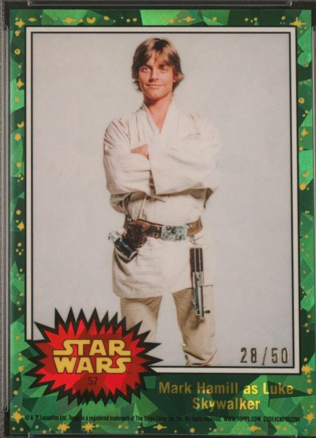 2022 Topps Chrome Sapphire Mark Hamill as Luke Skywalker [Green] #57 card