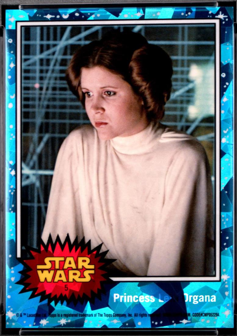 2022 Topps Chrome Sapphire Princess Leia Organa #5 card