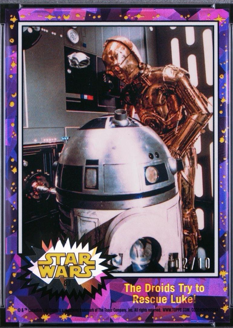 2022 Topps Chrome Sapphire The Droids Try to Rescue Luke! [Purple] #87 card