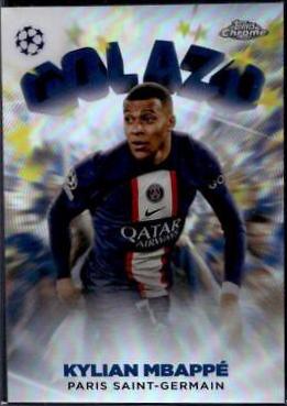 2022 Topps Chrome UEFA Club Competitions Golazo Kylian Mbappe #G-13 card