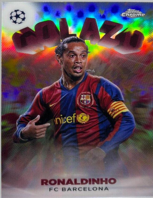 2022 Topps Chrome UEFA Club Competitions Golazo Ronaldinho #G-12 card