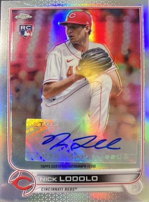 2022 Topps Chrome Update Autographs Nick Lodolo #AC-NL card