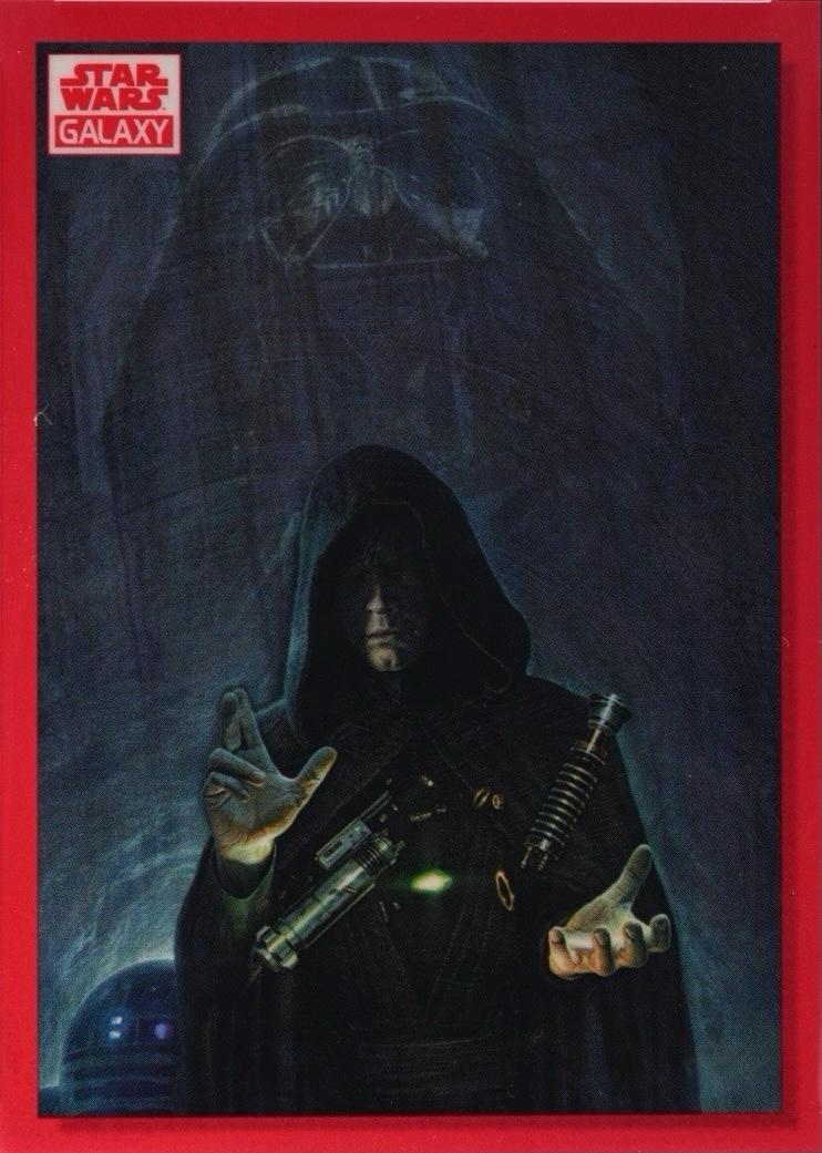 2022 Topps Galaxy Chrome Luke Skywalker Assembles His Lightsaber [Red Refractor] #65 card