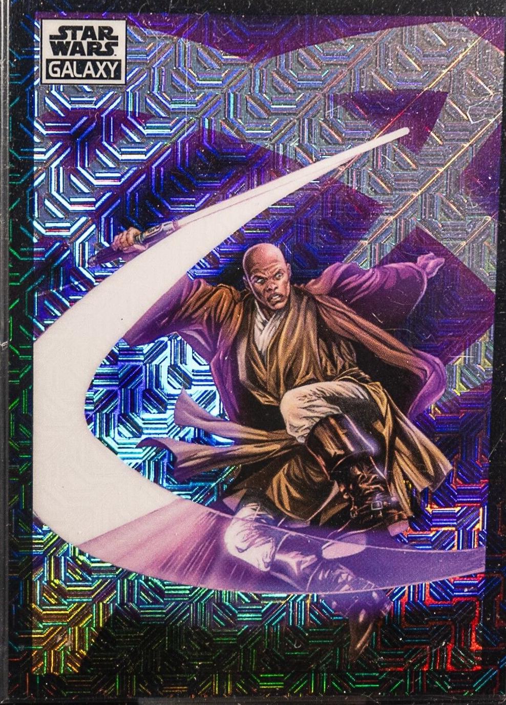 2022 Topps Galaxy Chrome Mace Windu's Barrage! [Mojo Refractor] #56 card