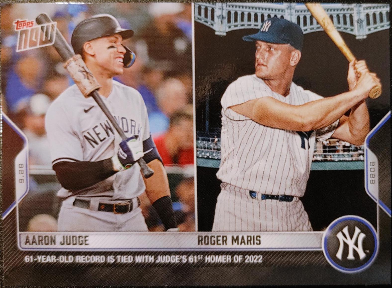 2022 Topps Now Aaron Judge / Roger Maris #976 card
