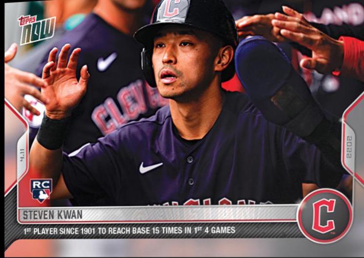 2022 Topps Now Steven Kwan #33 card