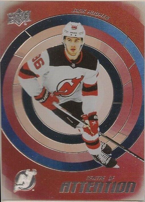2022 Upper Deck Centre of Attention Jack Hughes #CA-15 card