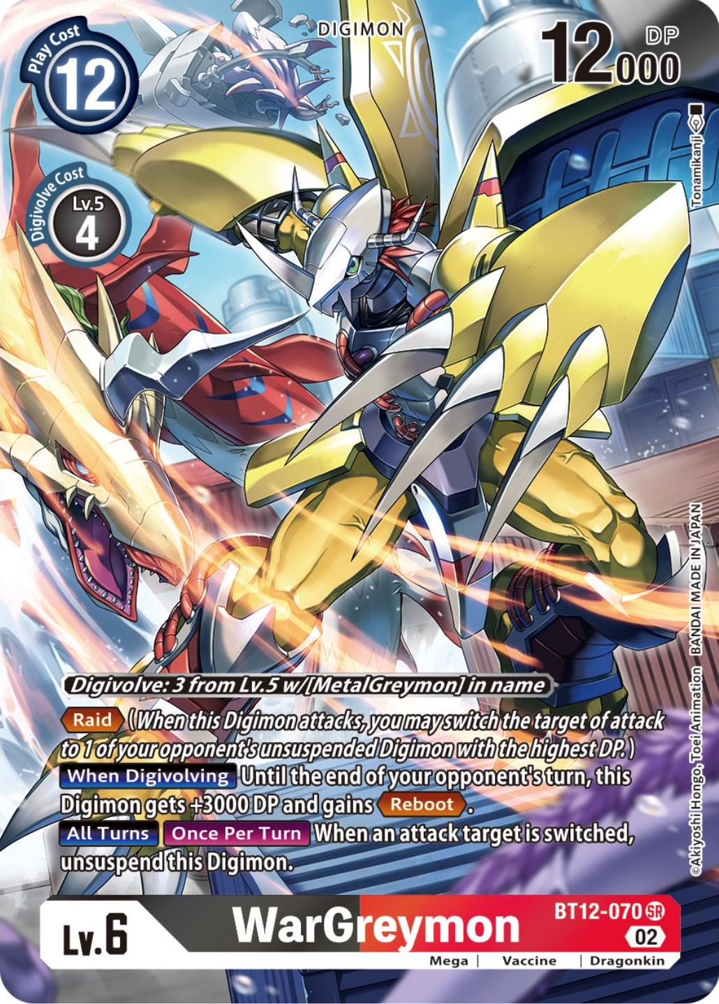2023 Across Time WarGreymon [Alternate Art Foil] #BT12-070 card