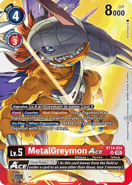 2023 Blast Ace MetalGreymon ACE [Omnimon Binder Set Foil] #BT14-014 card