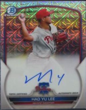 2023 Bowman Chrome Prospect Mega Box Autographs Hao Yu Lee #BMA-HL card