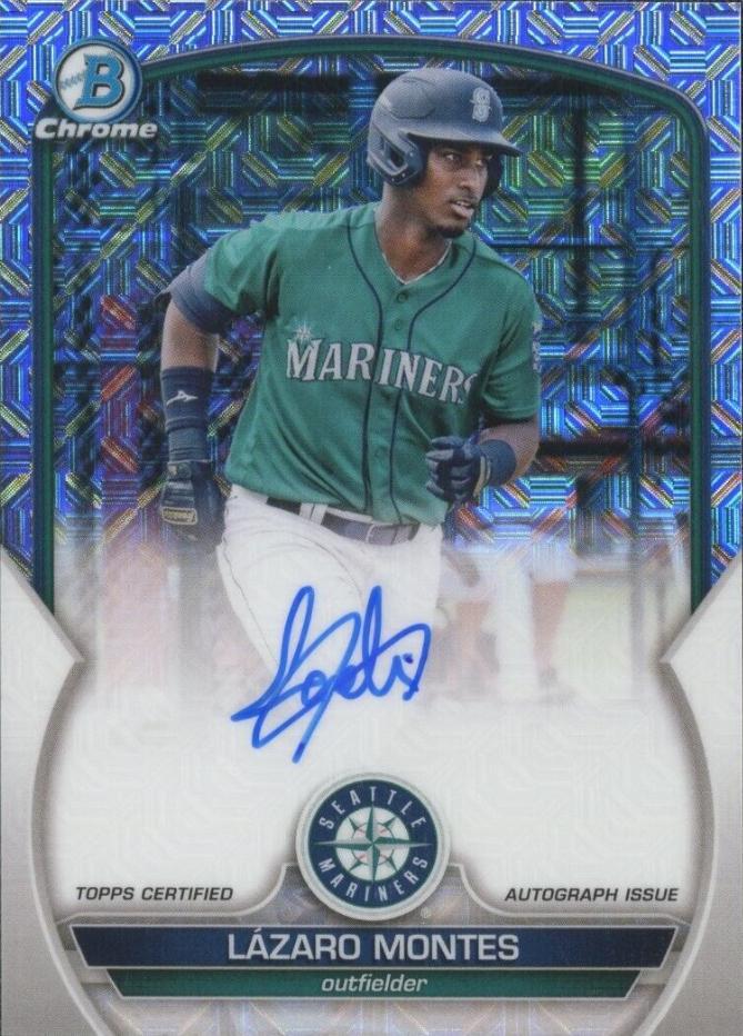 2023 Bowman Chrome Prospect Mega Box Autographs Lazaro Montes #BMA-LM card