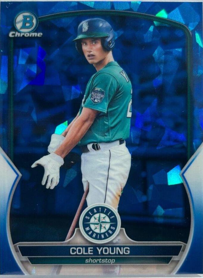 2023 Bowman Chrome Prospects Sapphire Cole Young #BCP-9 card