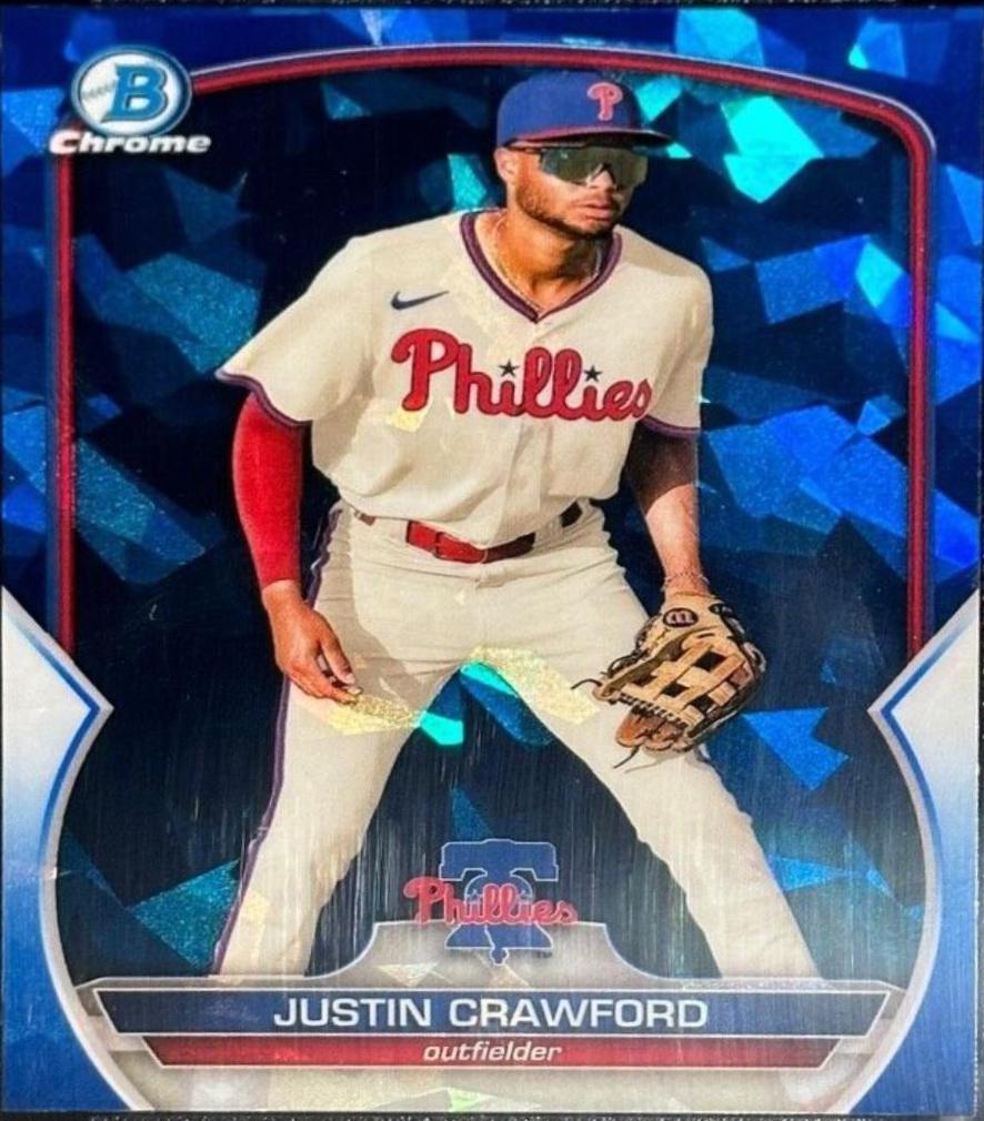 2023 Bowman Chrome Prospects Sapphire Justin Crawford #BCP-217 card