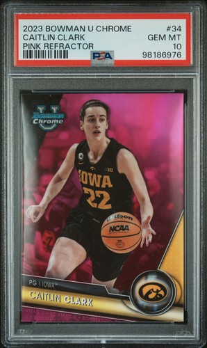 2023 Bowman Chrome University Caitlin Clark [Pink] #34 card