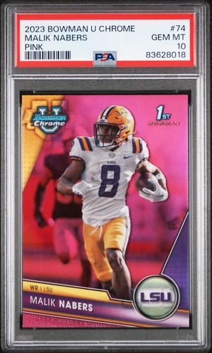 2023 Bowman Chrome University Malik Nabers [Pink] #74 card