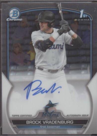 2023 Bowman Draft Chrome Prospect Autographs Brock Vradenburg #CDA-BV card